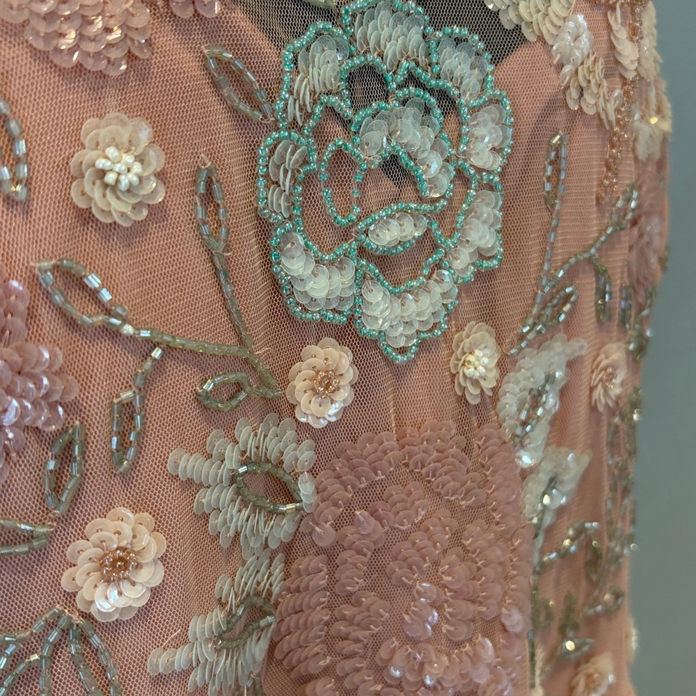 Mac Duggal 9134 Embellished Illusion High Neck Butterfly Sleeve Midi Dress NWT - Picture 6 of 16